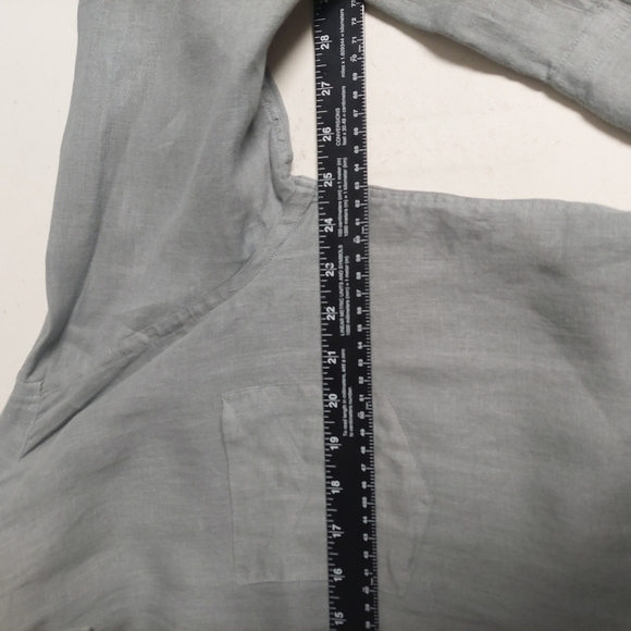Doppelganger Roma Gray Shirt XL 100% Linen‎ Button Down Dress Up  Lightweight - Picture 4 of 7